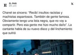 Chanel se sincera sobre el trato que recibe