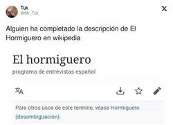 Una descripci&oacute;n fiel de El Hormiguero