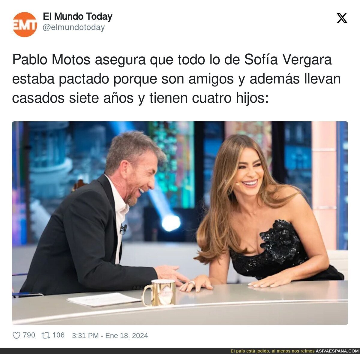 Lo que no sabíamos de Pablo Motos y Sofía Vergara