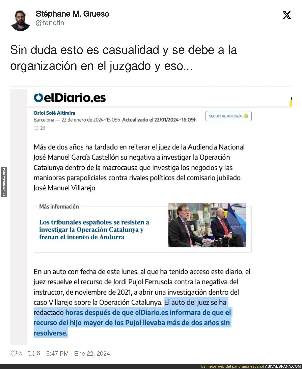Las prisas que tiene uno cuando hay interés
