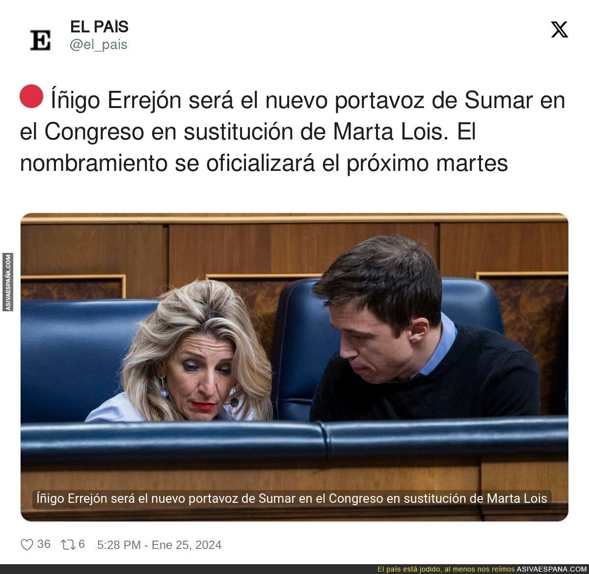 Íñigo Errejón será el nuevo portavoz de Sumar en el Congreso