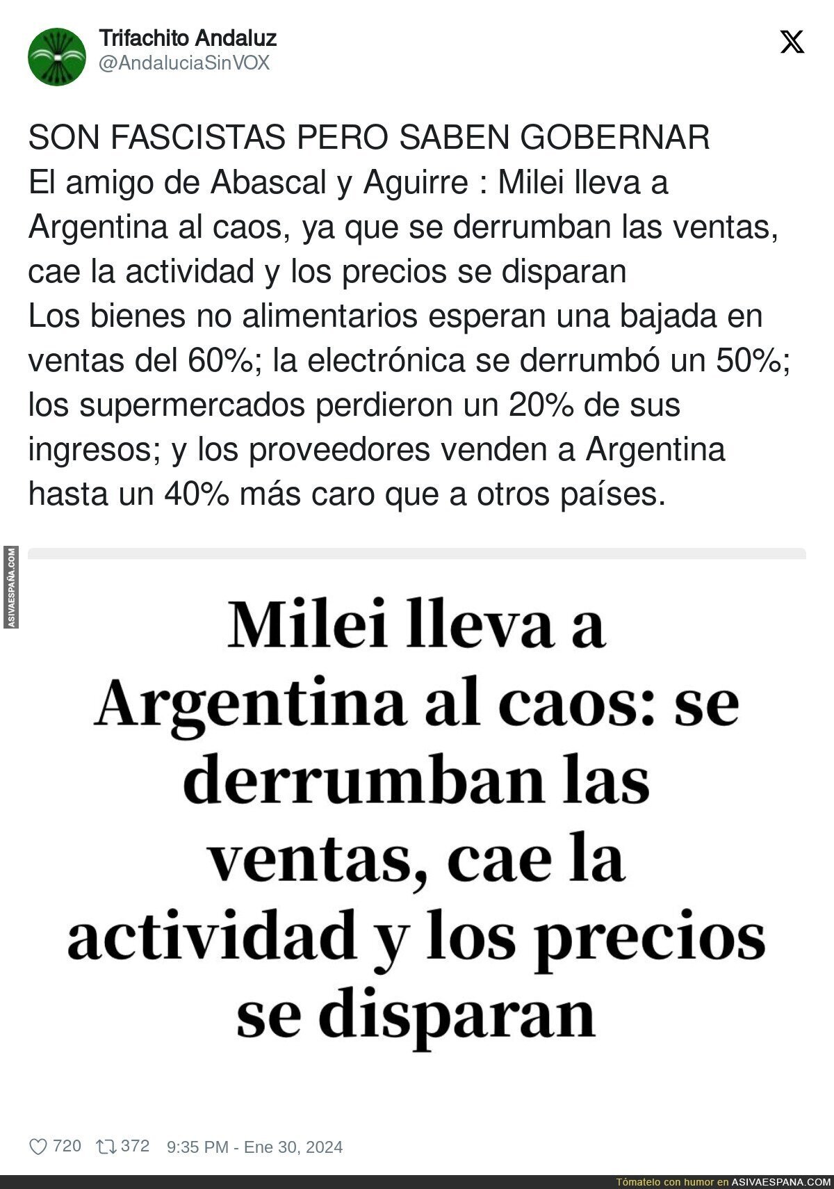 Milei al borde del abismo