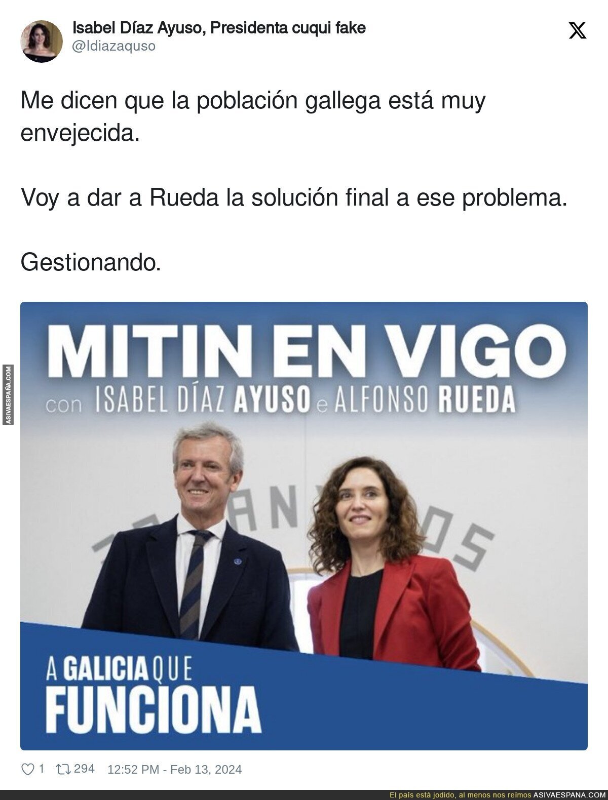 Ayuso pone en jaque a Galicia