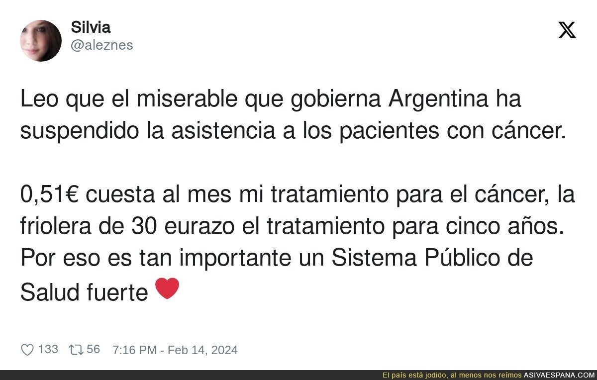 Hay que valorar siempre la sanidad pública