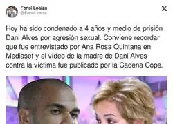 Dani Alves condenado a 4 a&ntilde;os y. medio de prisi&oacute;n