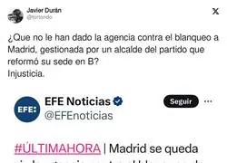 Incomprensible lo de Madrid