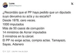 Que poco se habla de la jeta tan dura del PP