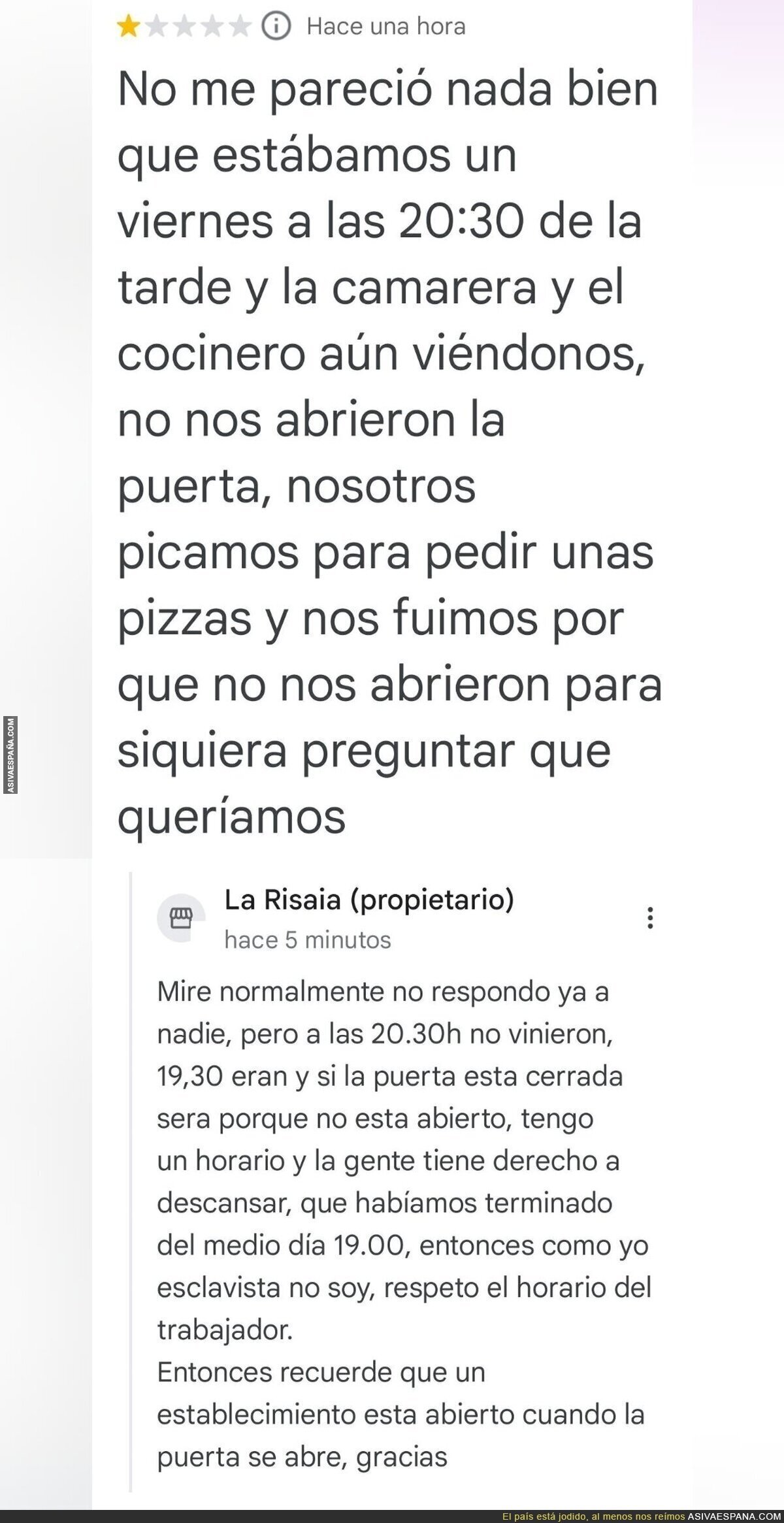 La respuesta sublime de un hostelero a un maleducado