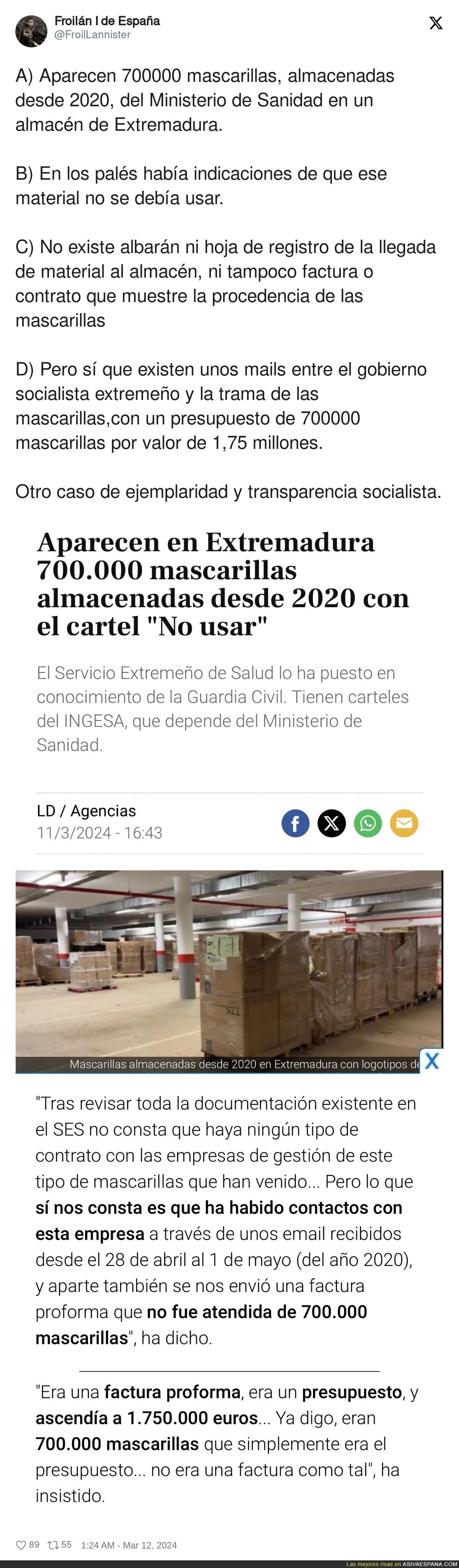 Polémica: Las mascarillas que han aparecido en Extremadura