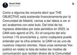 The Objective aclarando datos sobre sus cuentas