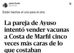 No tiene verg&uuml;enza la pareja de Ayuso