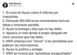 As&iacute; est&aacute; el asunto de Ayuso y su novio