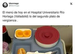 Verg&uuml;enza absoluta la comida que le han puesto a esta persona en el Hospital Universitario R&iacute;o Hortega