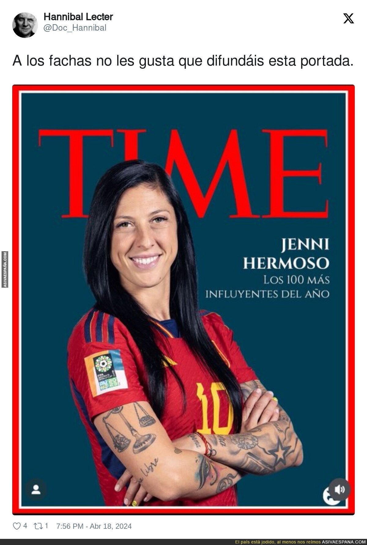 Jennifer Hermoso entre los 100 más influyentes del año para The Time