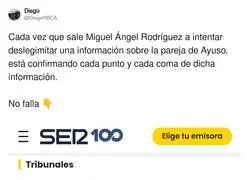Miguel &Aacute;ngel Rodr&iacute;guez parece dolido
