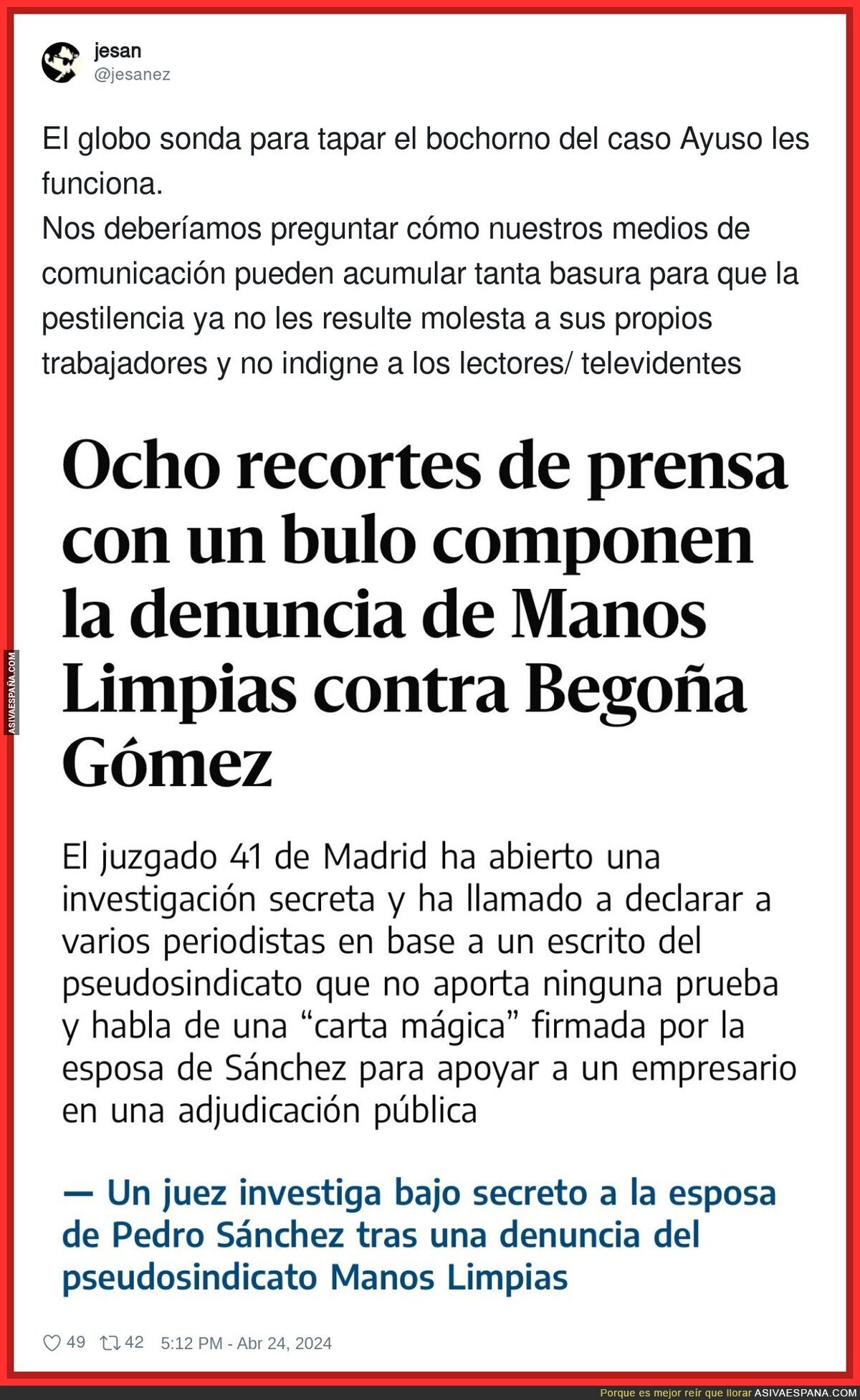 Manos Limpias solo se hace eco de noticias falsas