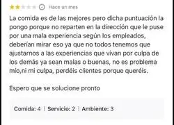 La gente no es justa puntuando restaurantes