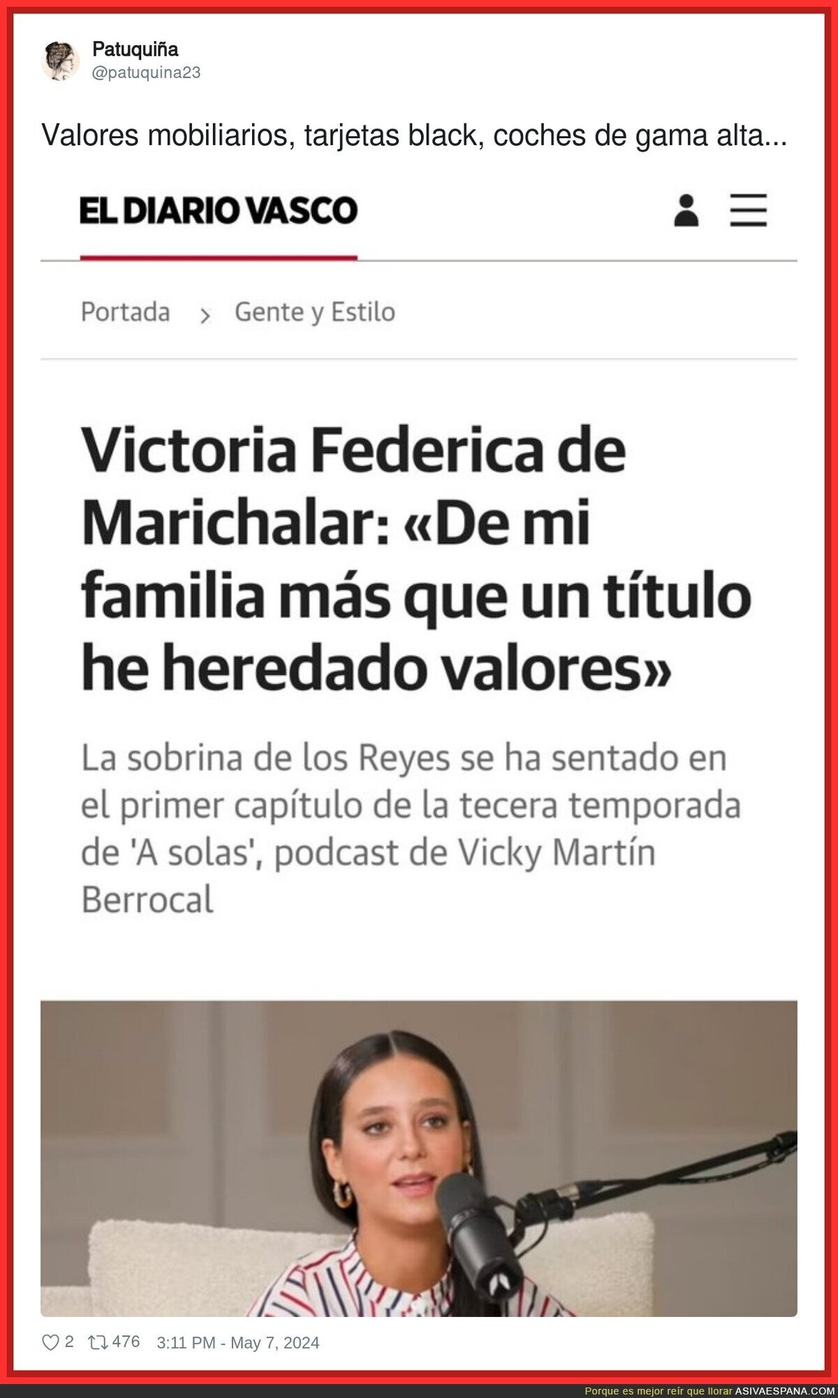 Lo que ha heredado Victoria Federica