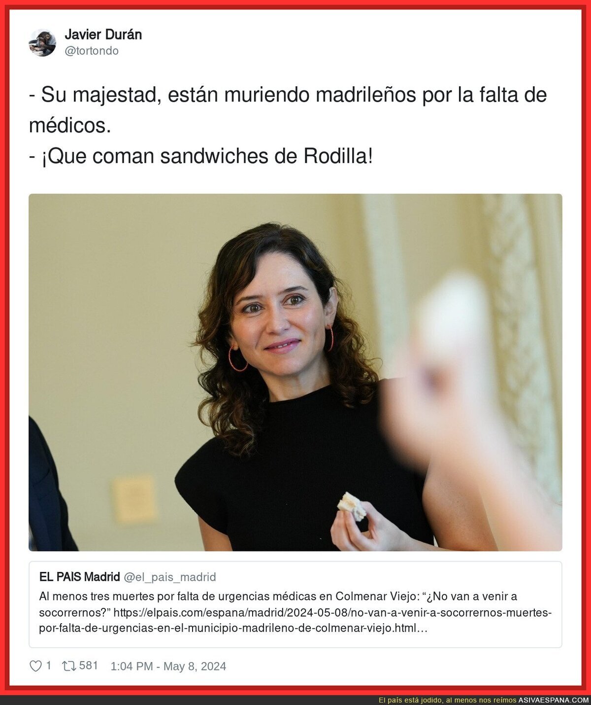 Ayuso tiene la solución con Rodilla