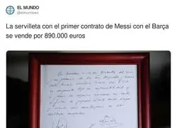 El brutal valor de la servilleta del primer contrato de Messi con enl Bar&ccedil;a