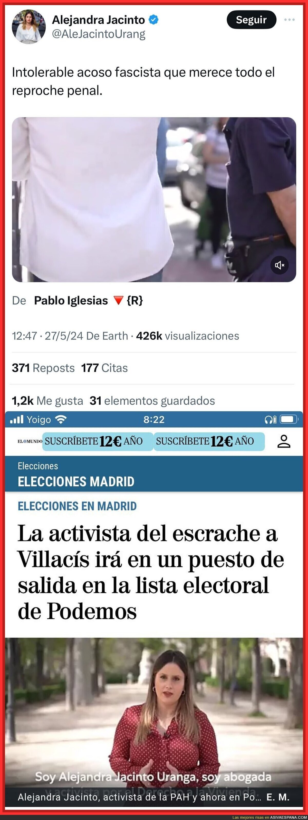 Así es la gente de Podemos con los escraches