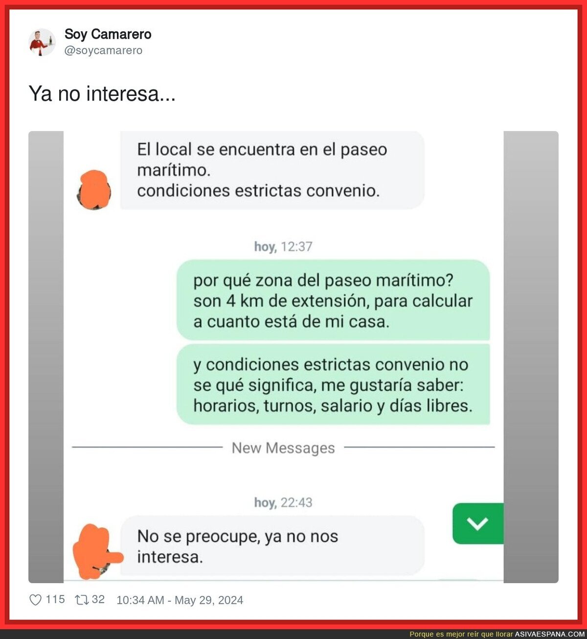 Cuando ven que una persona sabe un mínimo de condiciones de trabajo
