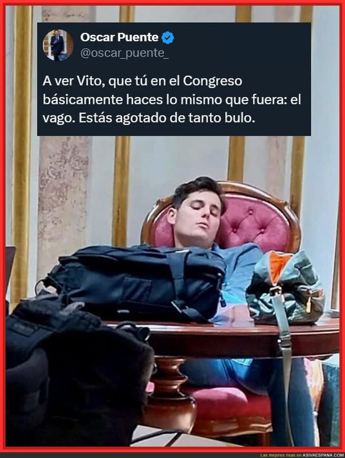 Ssssshh!! (hablad bajito que Vito Quiles lo está dando todo en el Congreso de los Diputados)