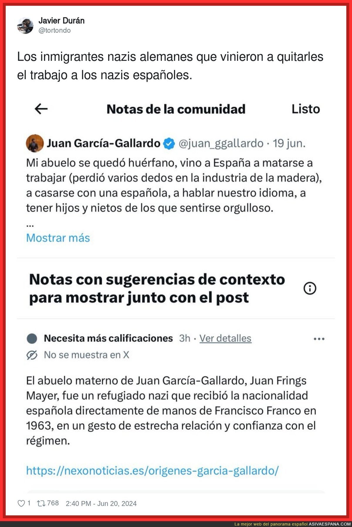 Curioso como Juan Garc&iacute;a-Gallardo quiere escribir la historia a su manera