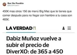 El precio total para comer a gusto