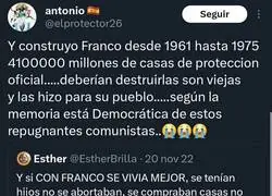 "Franco construy&oacute; 41.00.000 millones de casas"
