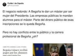 A Bego&ntilde;a le podr&iacute;a salir caro el master