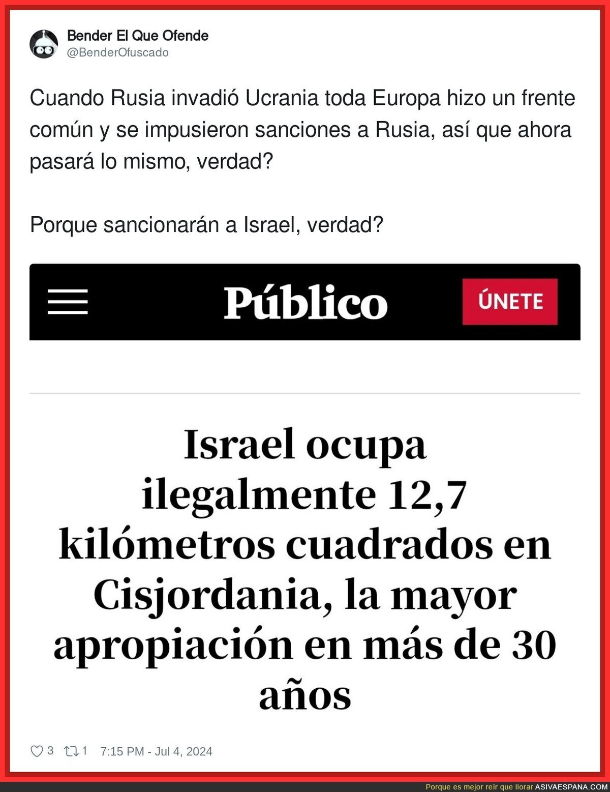 A esperar sentado con las sanciones
