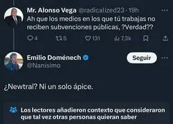 Emilio Dom&eacute;nech ha quedado retratado sobre Newtral