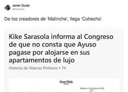 Ayuso y sus 'no pagos' a los apartamentos de Kike Sarasola