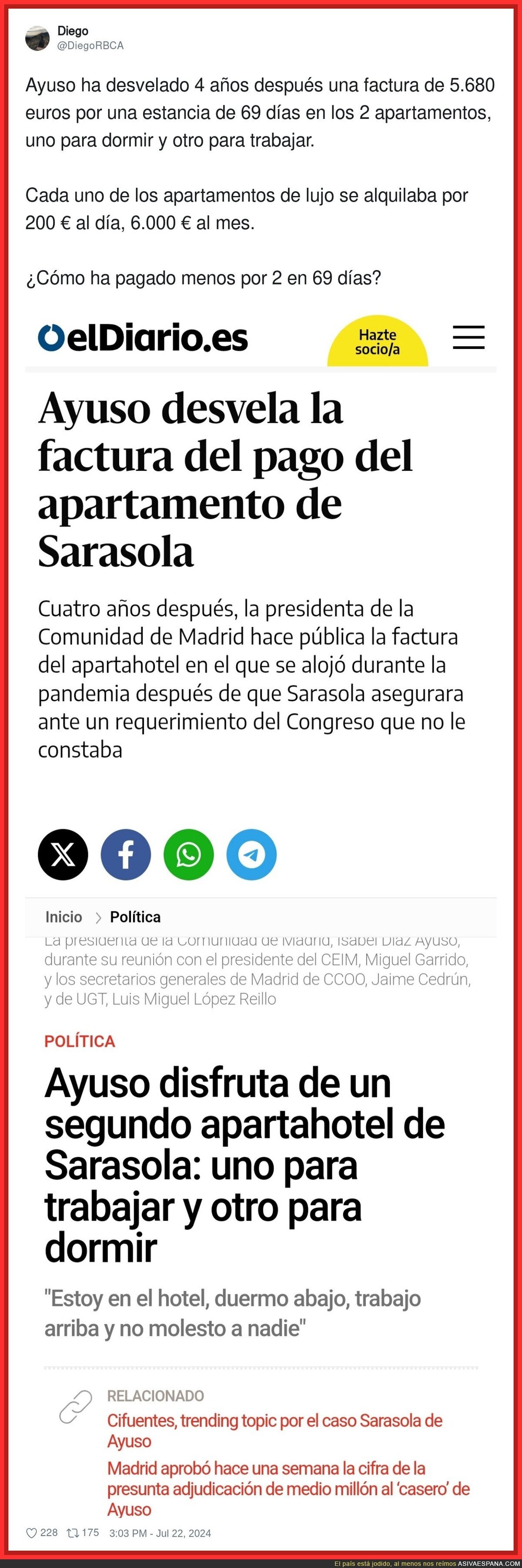 Pinta muy mal lo de Ayuso con los apartamentos de Kike Sarasola