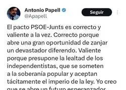 As&iacute; cambia de opini&oacute;n Antonio Papell con Junts a lo largo de los meses