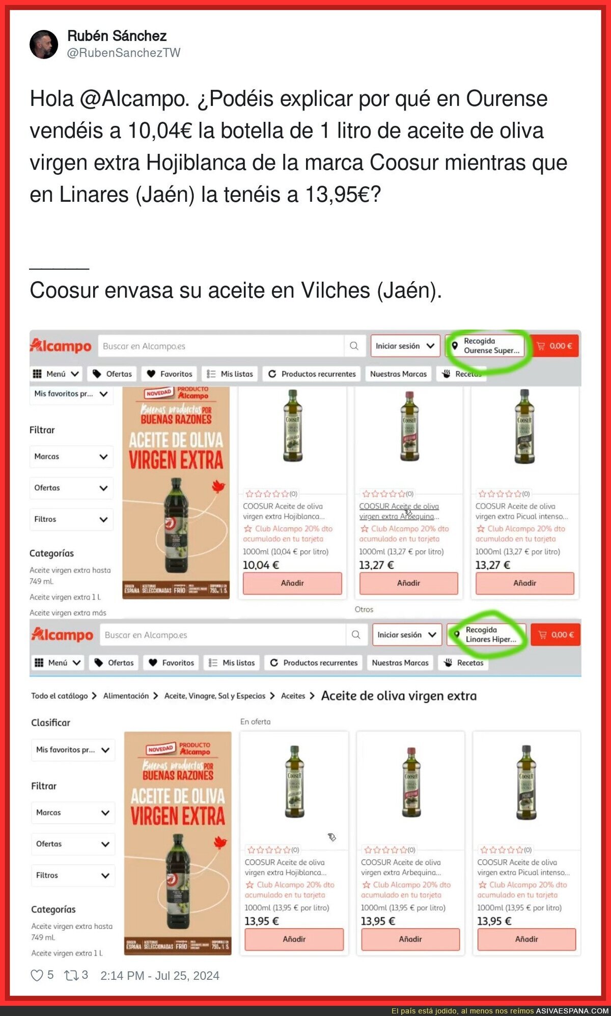 Misterios con el aceite de Oliva Virgen Extra en Alcampo
