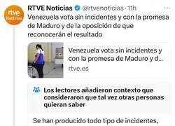 El rev&eacute;s a RTVE por las elecciones de Venezuela