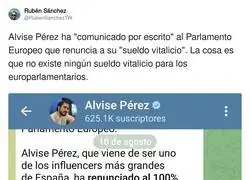 El "sueldo vitalicio" de Alvise P&eacute;rez