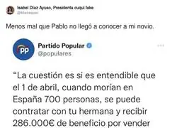Ayuso est&aacute; a salvo sin Pablo Casado