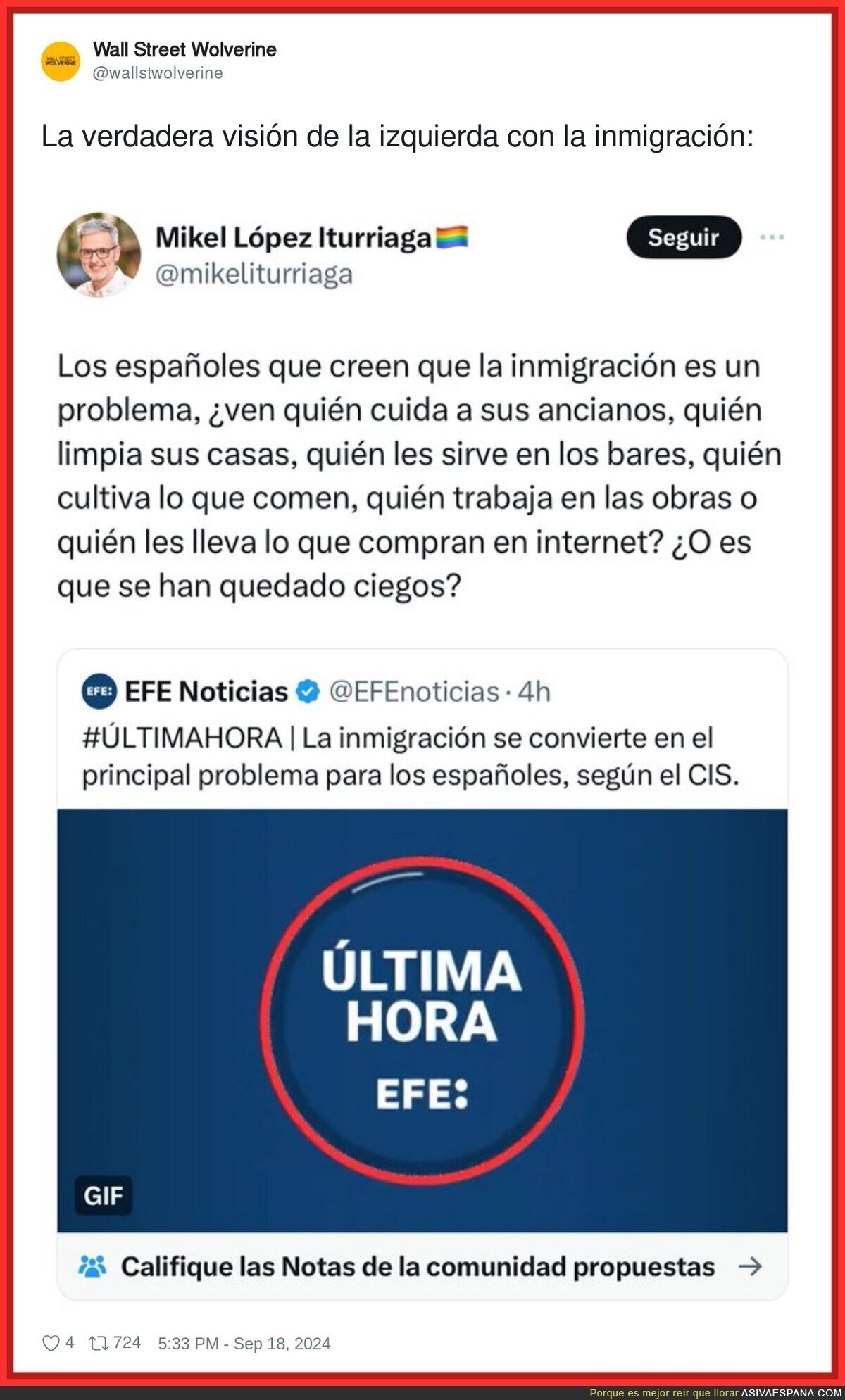 Así ve la izquierda a la inmigración