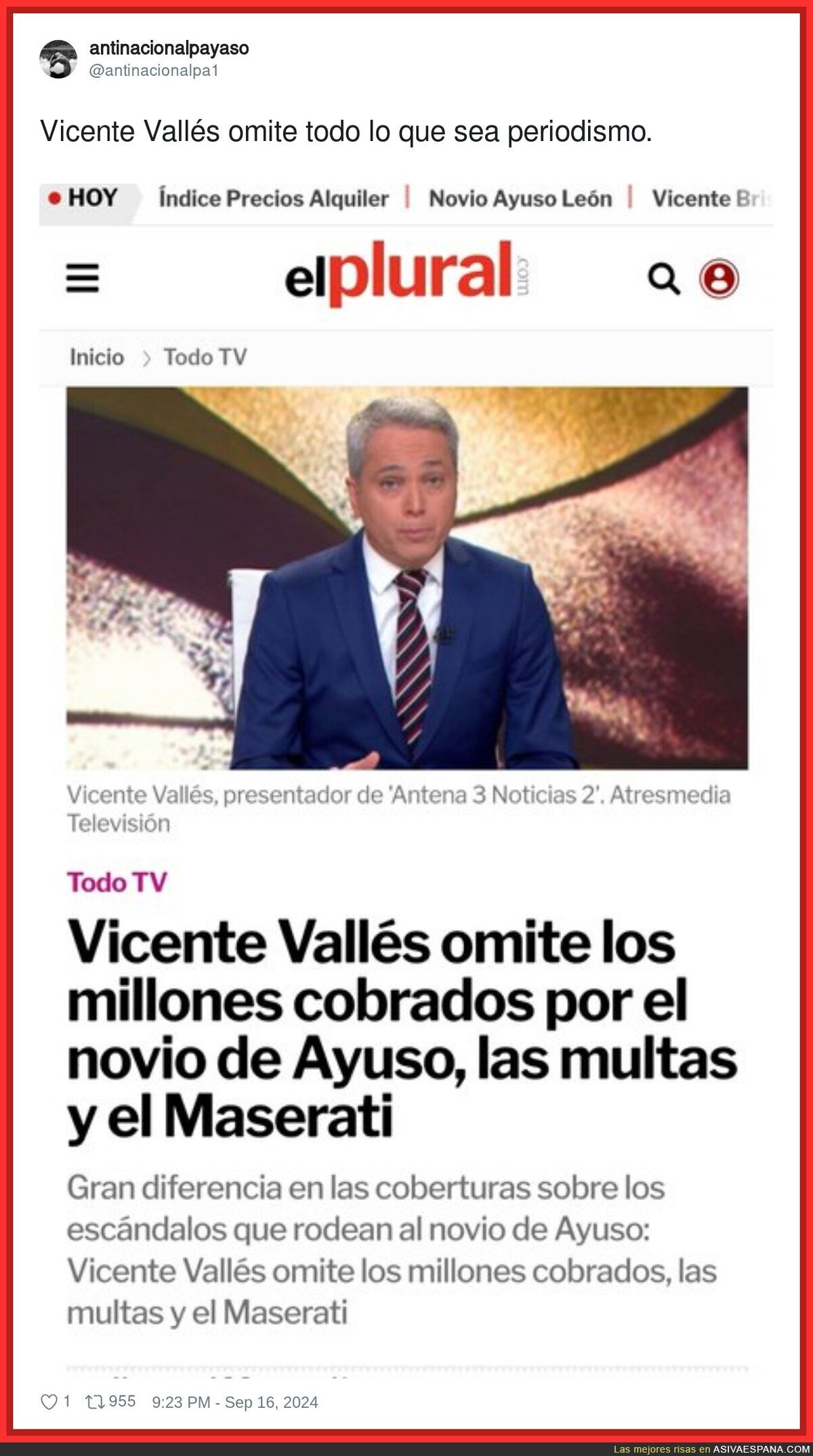 El lamentable periodismo de Vicente Vallés
