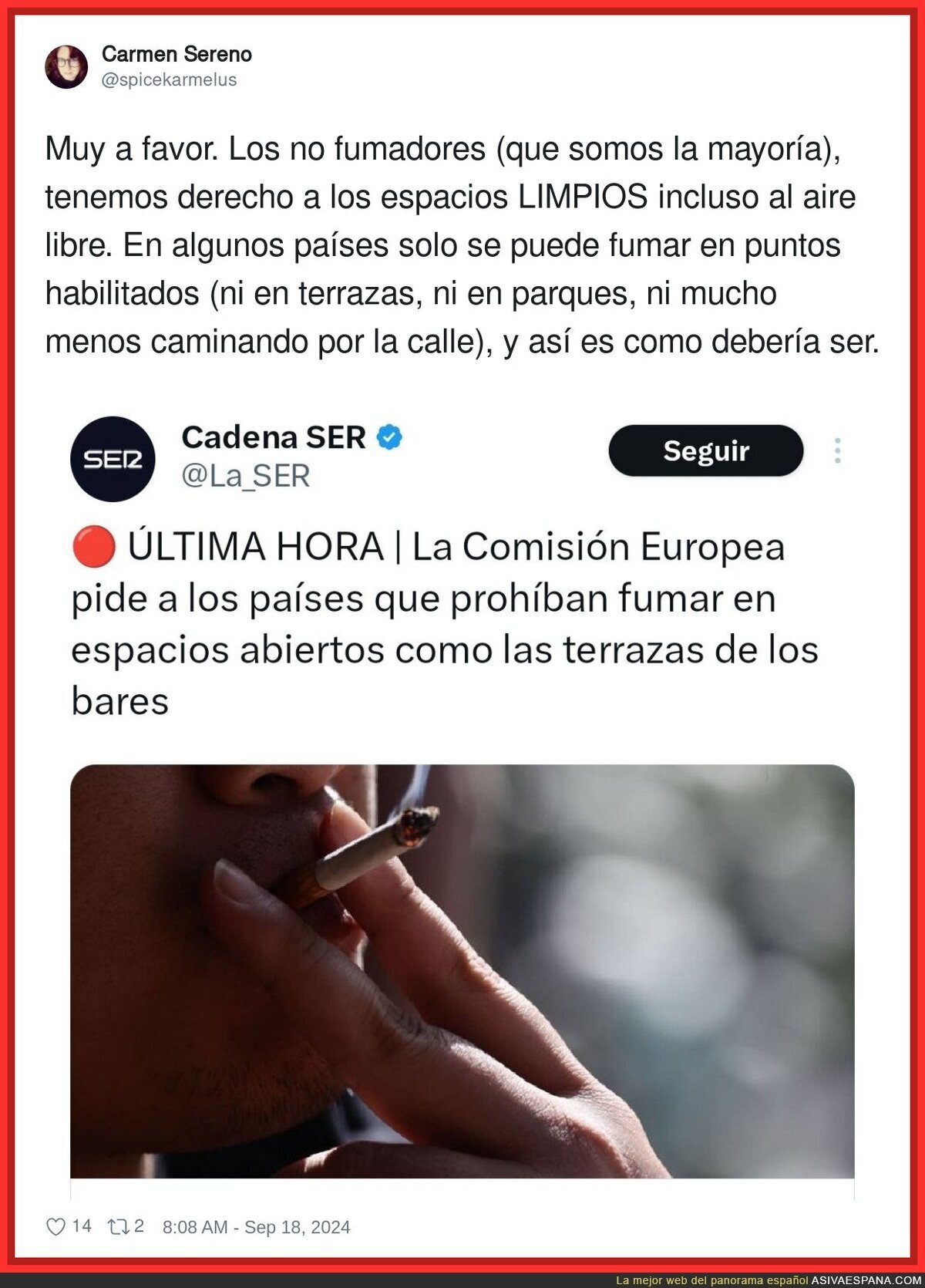 Cada vez menos humo en lugares concurridos por la gente