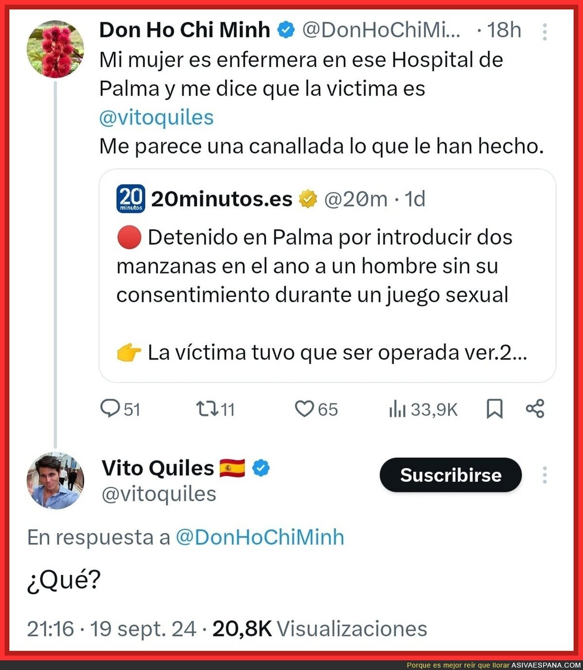 Vito Quiles el sorprendido