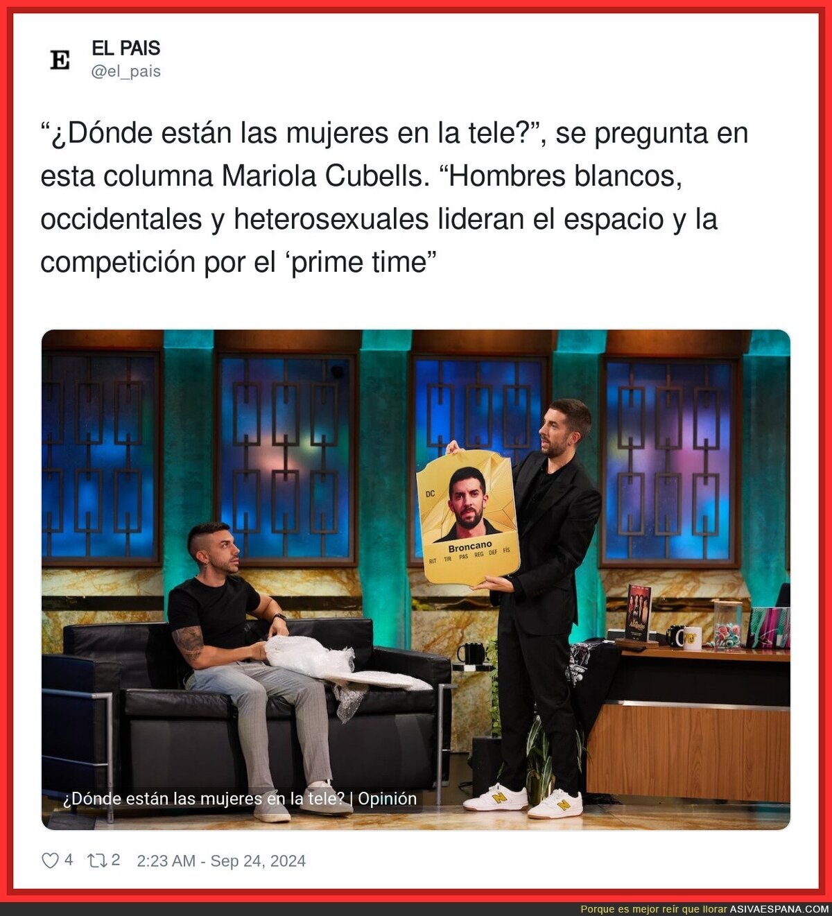 Tanto fanboy de Motos y Broncano, pero nadie se había hecho esta pregunta