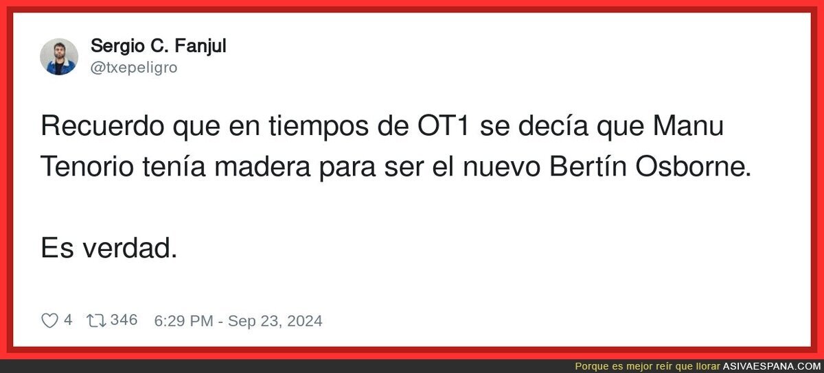 Manu Tenorio por fin es Bertín Osborne