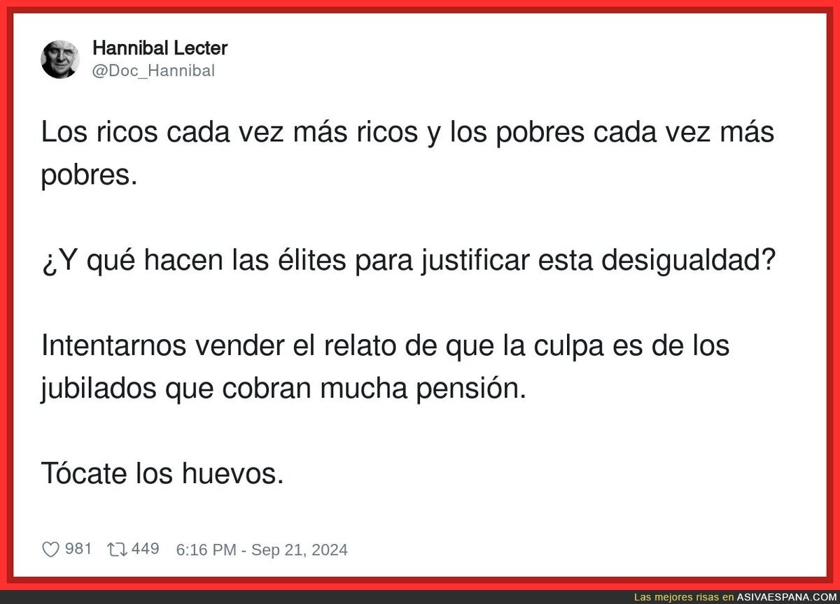 Los ricos cada vez más ricos y los pobres cada vez más pobres