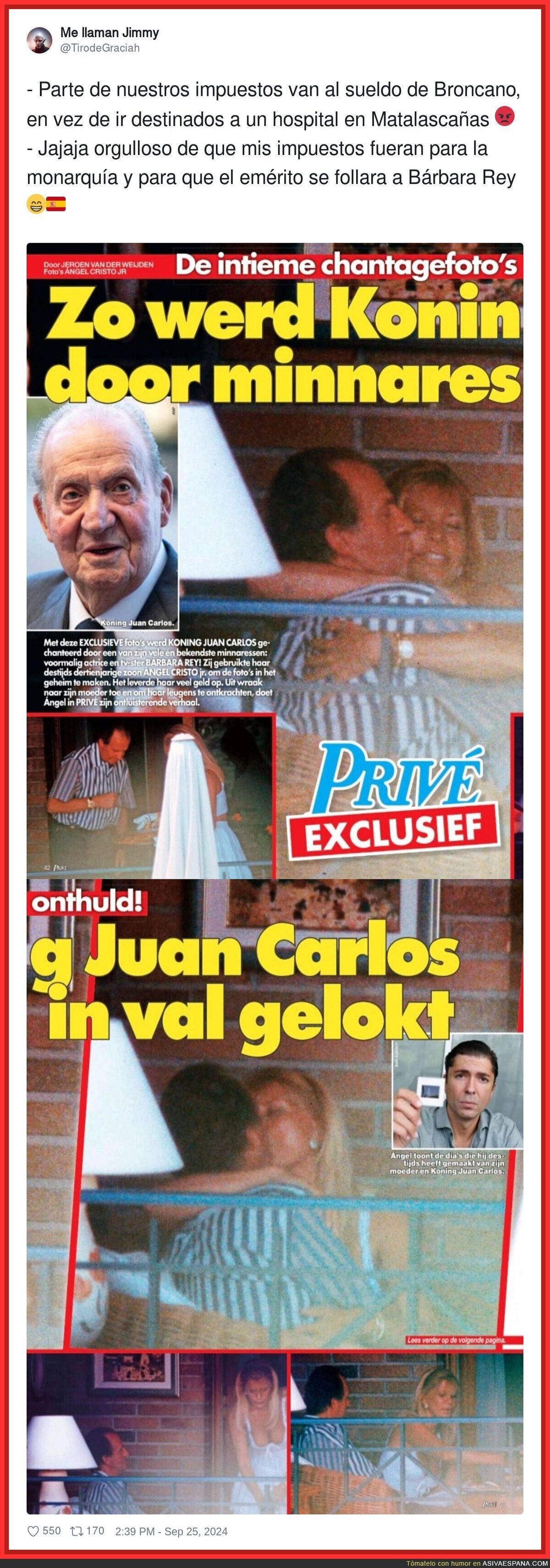 Me parece una locura que se filtren fotos de Juancar enrollándose con Barbara Rey