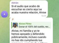El grupo de Telegram de Alvise est&aacute; calentito ahora mismo. Se acab&oacute; la fiesta
