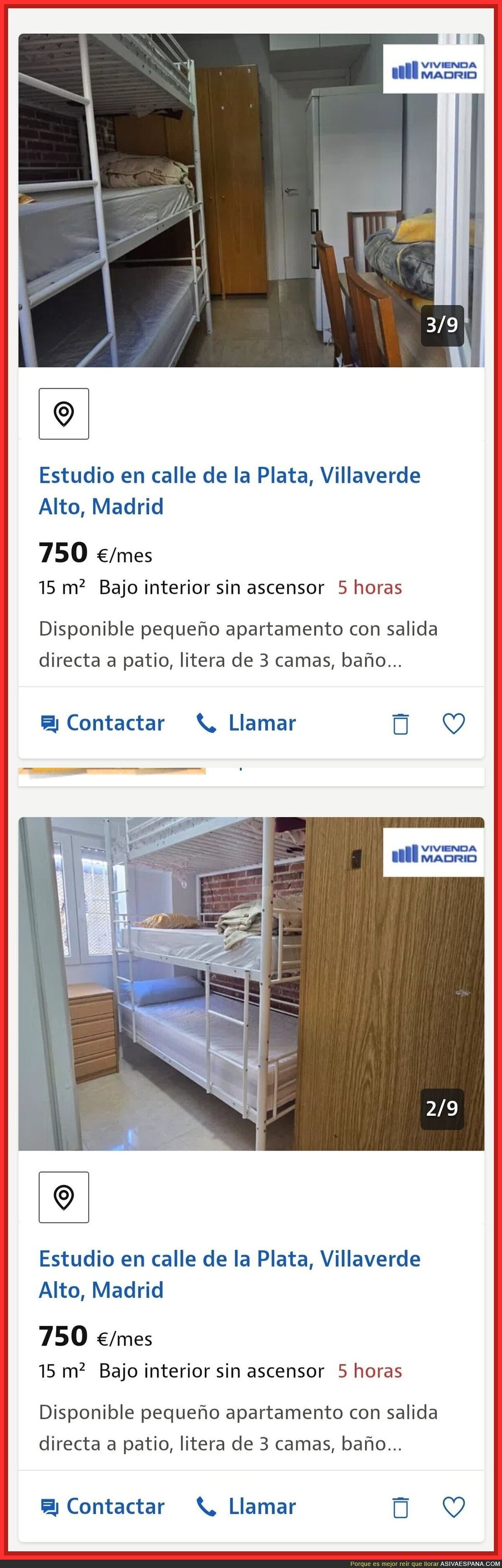 Alucinante el precio al que alquilan este zulo de 15 metros cuadrados